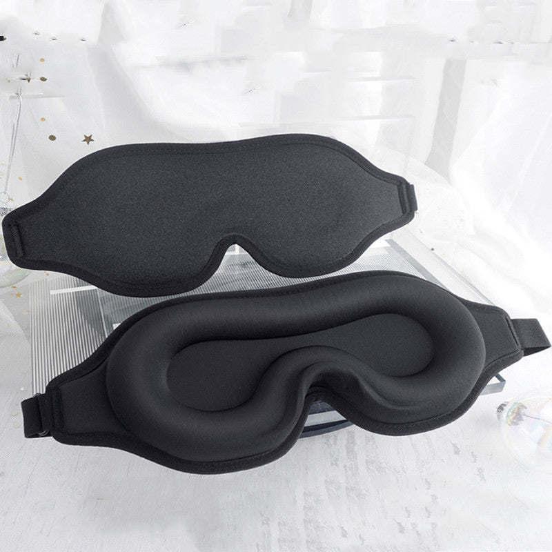 Inside and outside view of the black DeepRest sleep mask