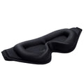 Three-quarter view showing the deep 3D moulded eye cups of the black DeepRest sleep mask